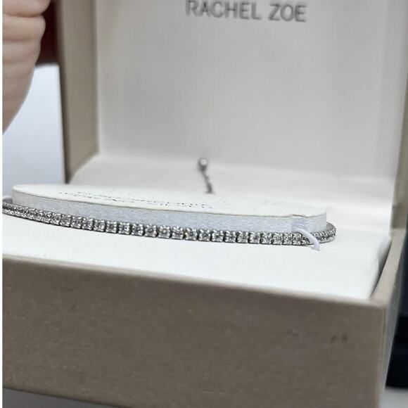 Rachel Zoe Sterling Silver Cubic zirconia Tennis Adjustable Bolo Bracelet New - Picture 4 of 7